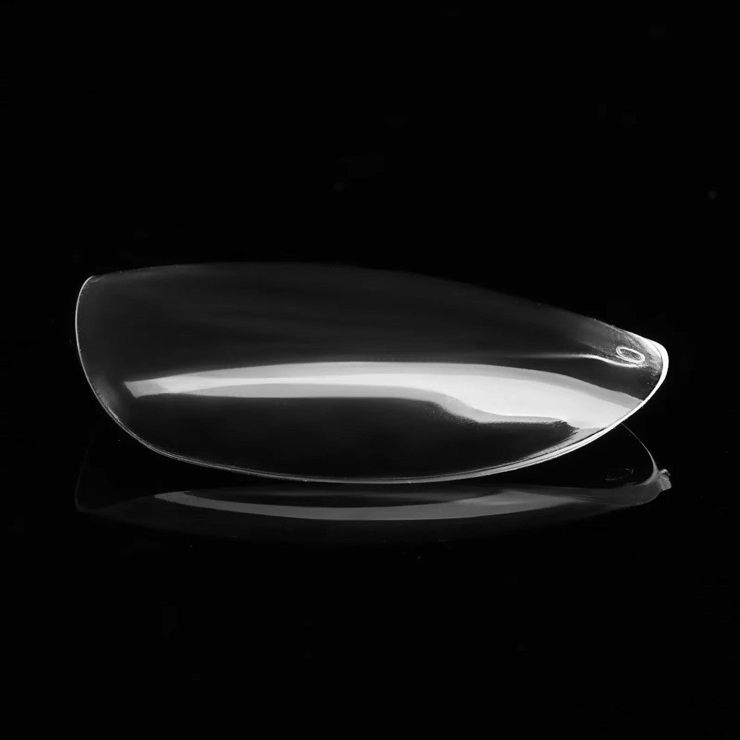 soft gel nail extension tips, natural short almond shape